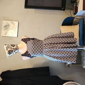 Xhilaration Fit N Flare Lace Embellished Sleeveless Dress Sz. M Black & White